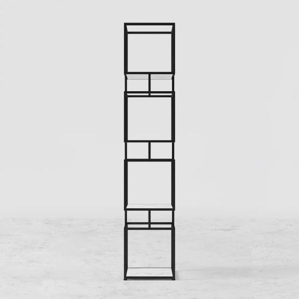ARMN Regency 5-Shelf Stand – Elegant Black Storage & Display