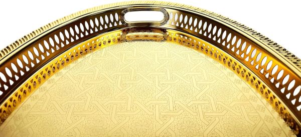 Zolten Oval Tray Gold 53.8×39 cm – Stylish Serving Piece
