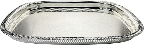 Zolten Rectangular Tray Silver 59.5×46.8 cm – Elegant Serving