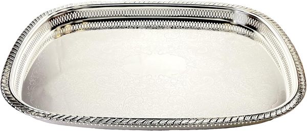 Zolten Rectangular Tray Silver 55.3×40 cm – Elegant Serving