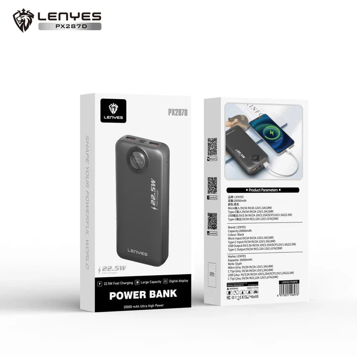 Lenyes PX287D Power Bank 10000mAh Fast & Compact