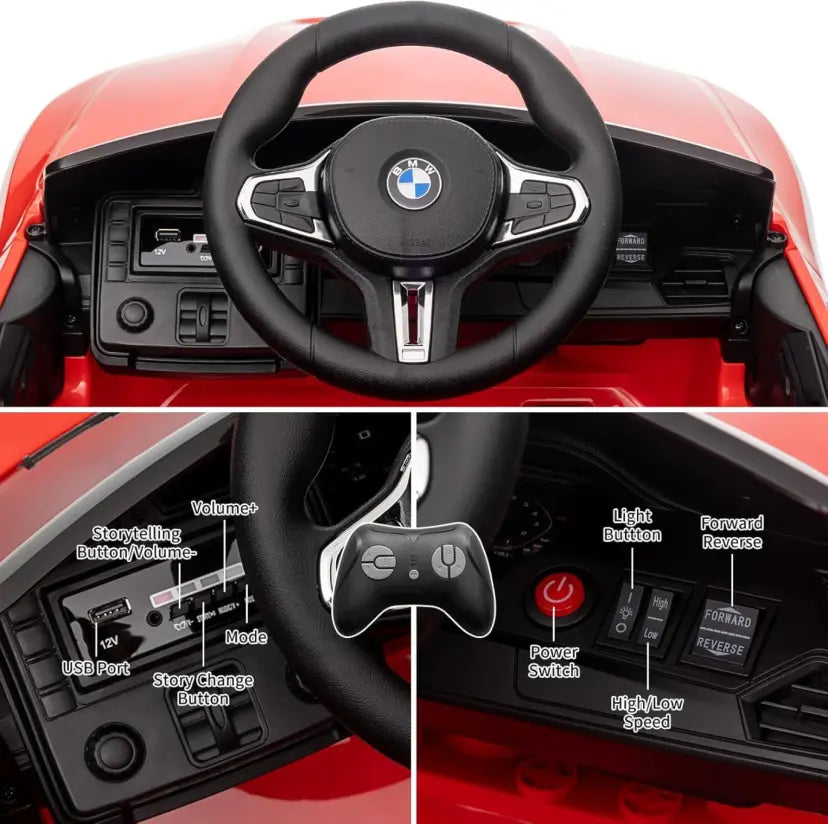 BMW M4 Licensed Kids Ride-On Car – 12V10Ah, Dual 390 Motors
