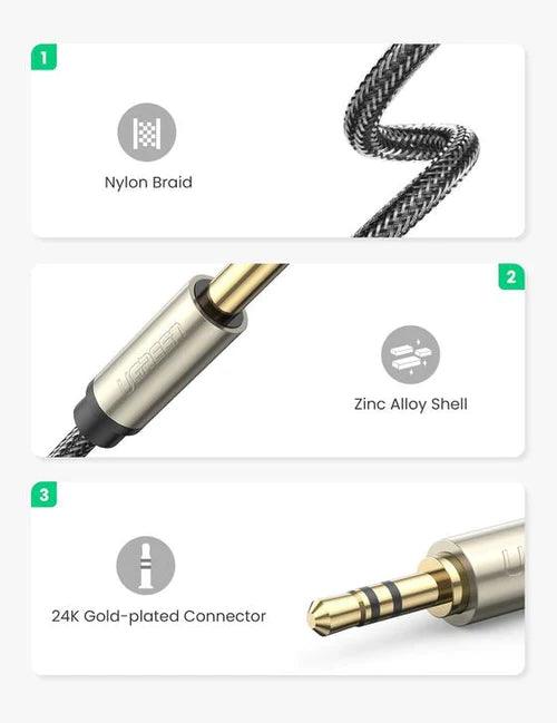 UGREEN 3.5mm to 6.35mm TRS Cable 2m (Gray)