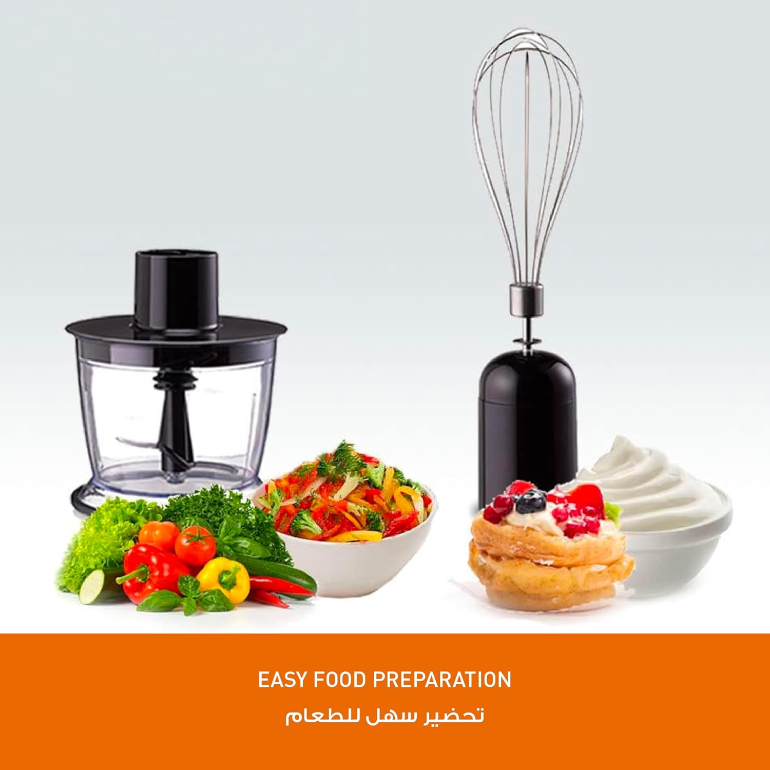 Panasonic MX-SS1BTZ 600W Hand Blender | 3-in-1 Blend, Chop & Whisk | Stainless Steel | Black
