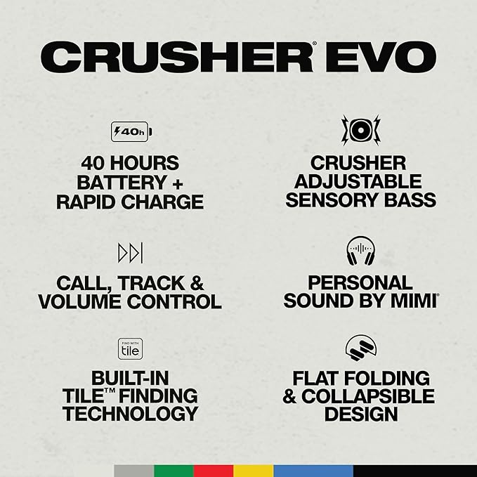 Skullcandy Crusher Evo Wireless Over-Ear Headphones - Chill Grey
