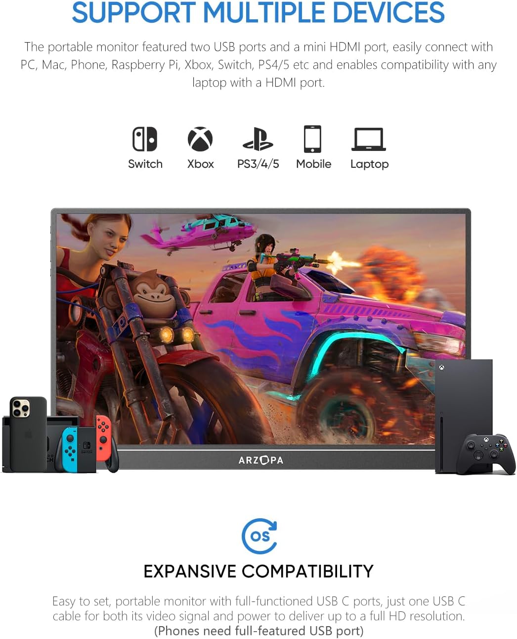 Arzopa Z1FC | 16.1" 144Hz IPS Laptop Portable Monitor
