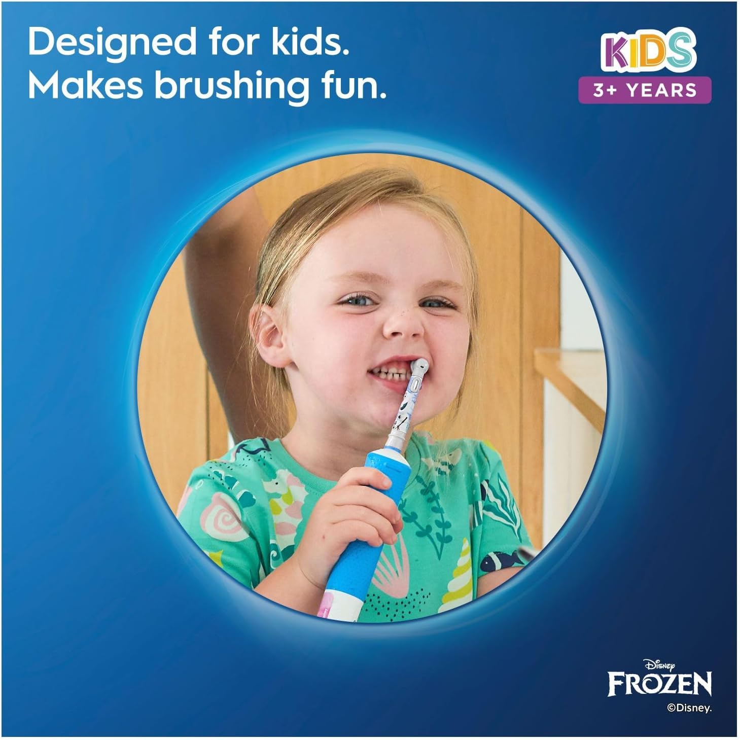 Oral-B Kids Electric Toothbrush Head with Frozen 2 Characters For Ages 3+ Pack of 4 Toothbrush Heads - White