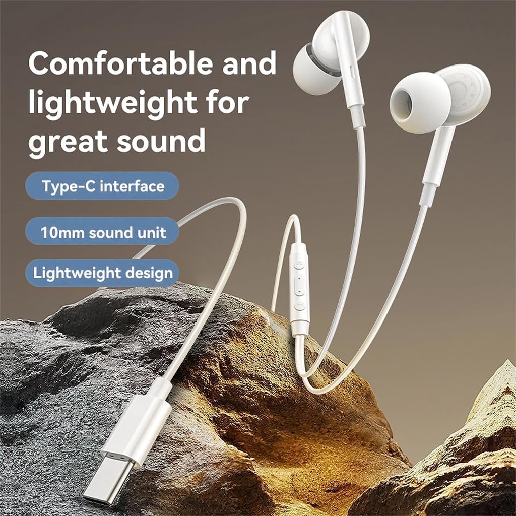Yesido Earphones with Wired Control, YH45 - White