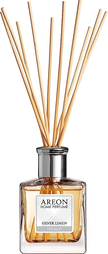 Areon Silver Linen 150 ML Home Perfume Sticks | Perfect For Use In Bedroom, Kitchen, Bathroom & Living Room