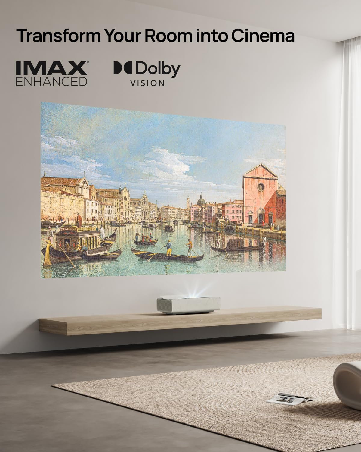 XGIMI Aura 2 Ultra Short Throw Laser Projector – 2300 ISO Lumens, 4K, Dolby Vision & Atmos, Harman Kardon