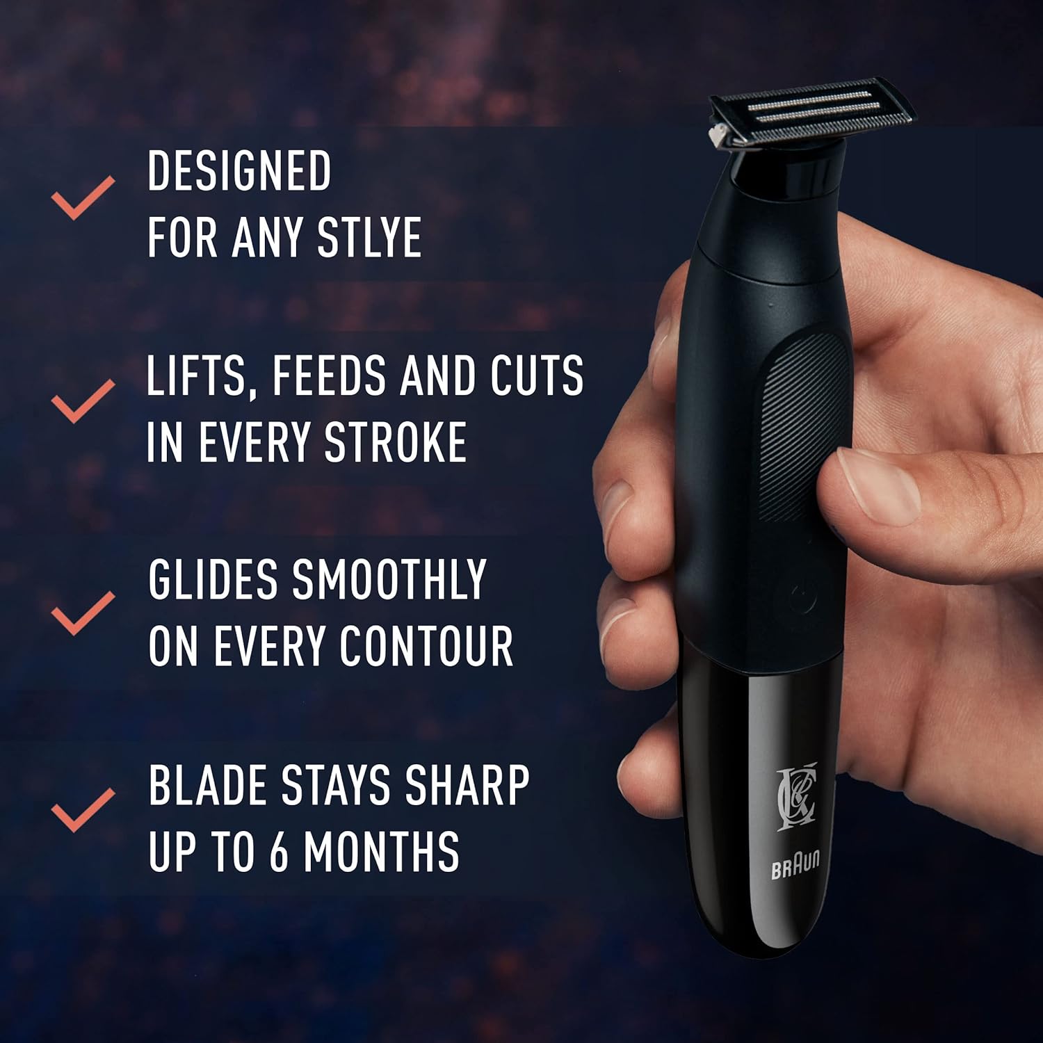 King C. Gillette All-in-One Stubble Trimmer: Cordless, Waterproof, 4D Blade - BLACK