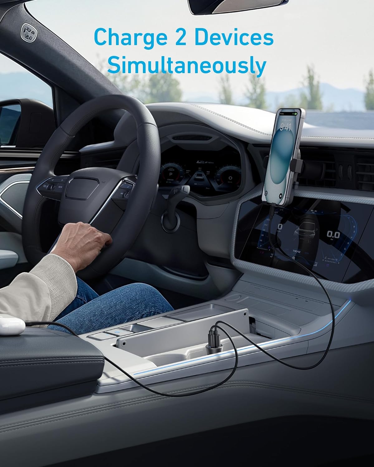Anker USB C Car Charger 30W Fast & Safe Dual Charging - Black