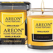 areon Premium Collection Scented Candle in Glass Burn Time up to 25 Hours Vanilla Black