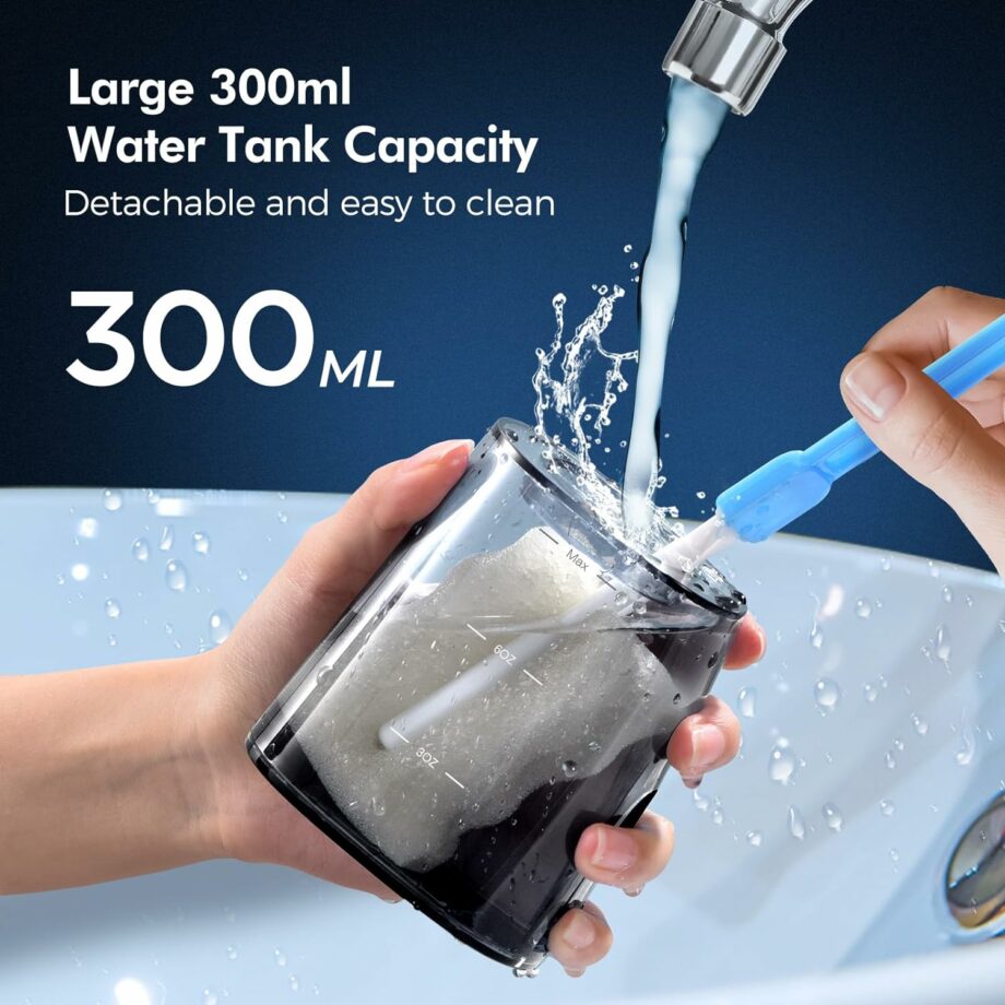 Demita Portable 3 Modes 5 Jet Tips IPX7 Waterproof Water Flosser – Black