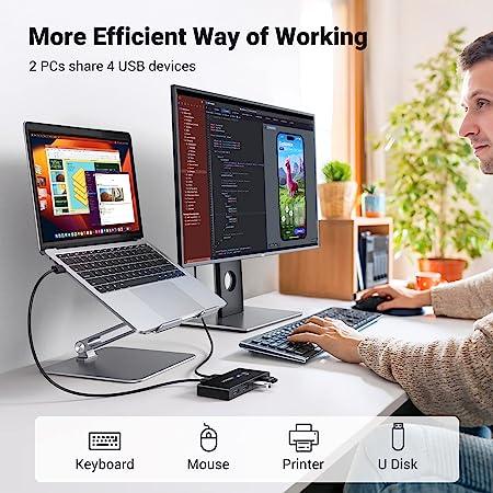 UGREEN 2-In 4-Out USB 2.0 Sharing Switch Box - 30767
