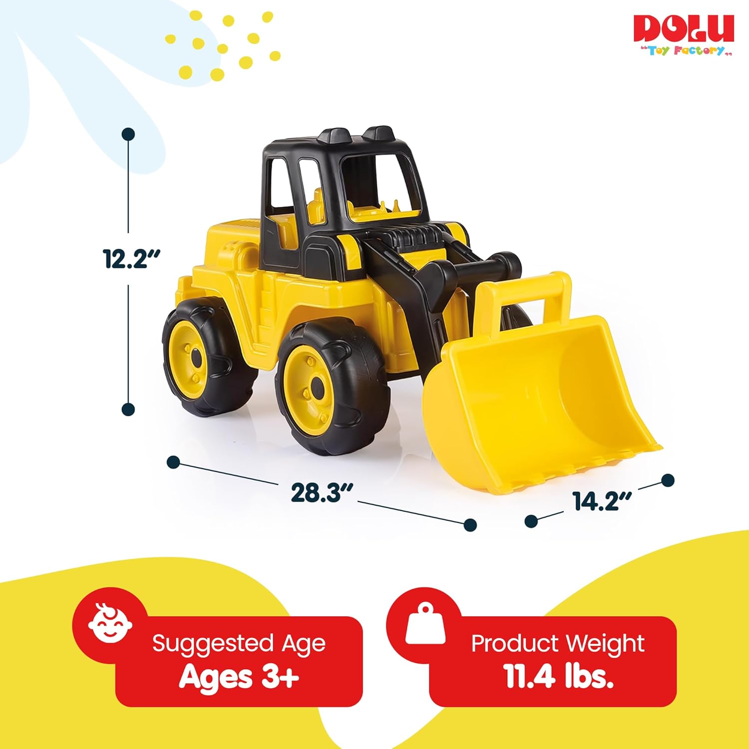 Dolu Mega Loader Toy Excavator 69cm – Yellow & Black