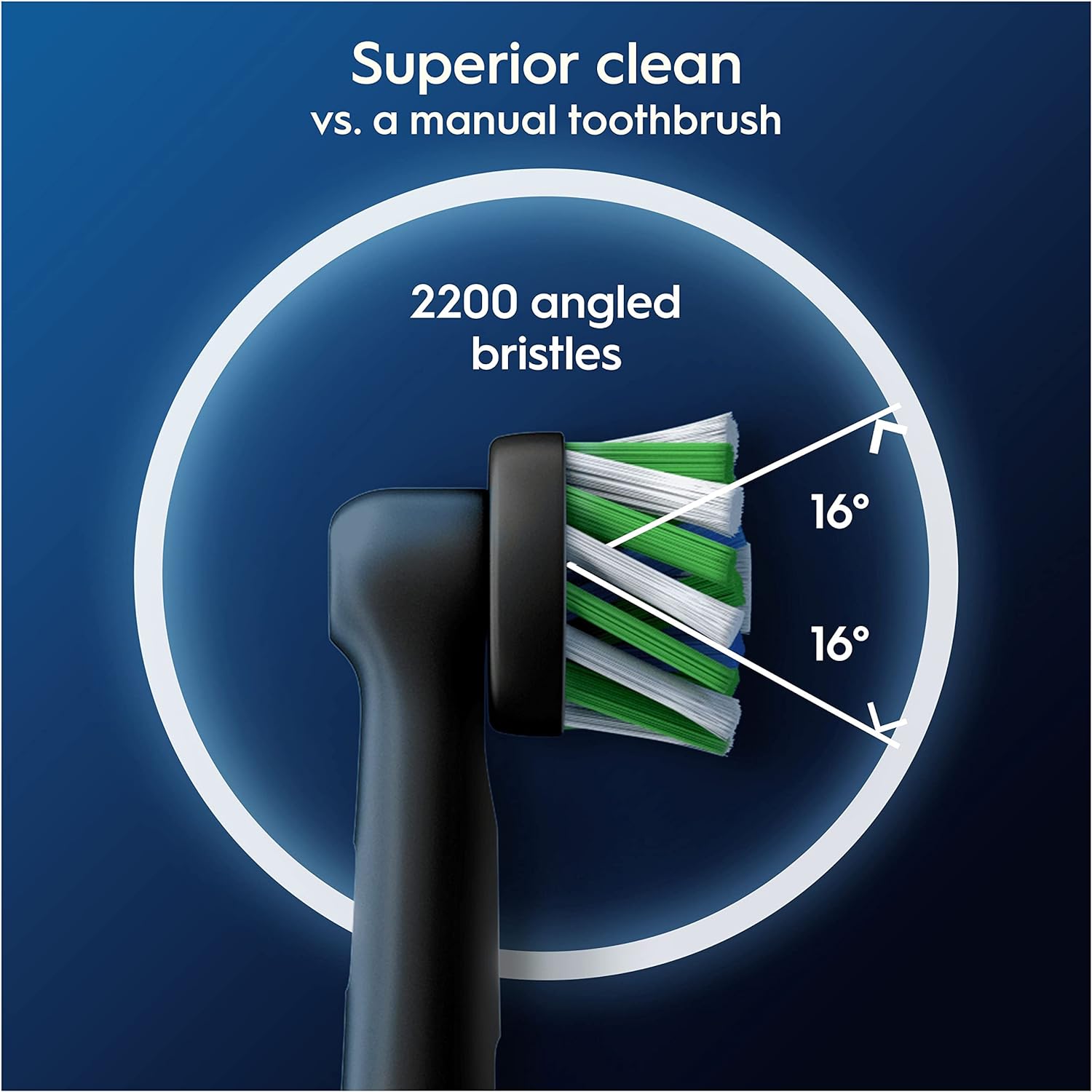 Oral-B Pro Cross Action Electric Toothbrush Head Pack of 8 Toothbrush Heads - Black