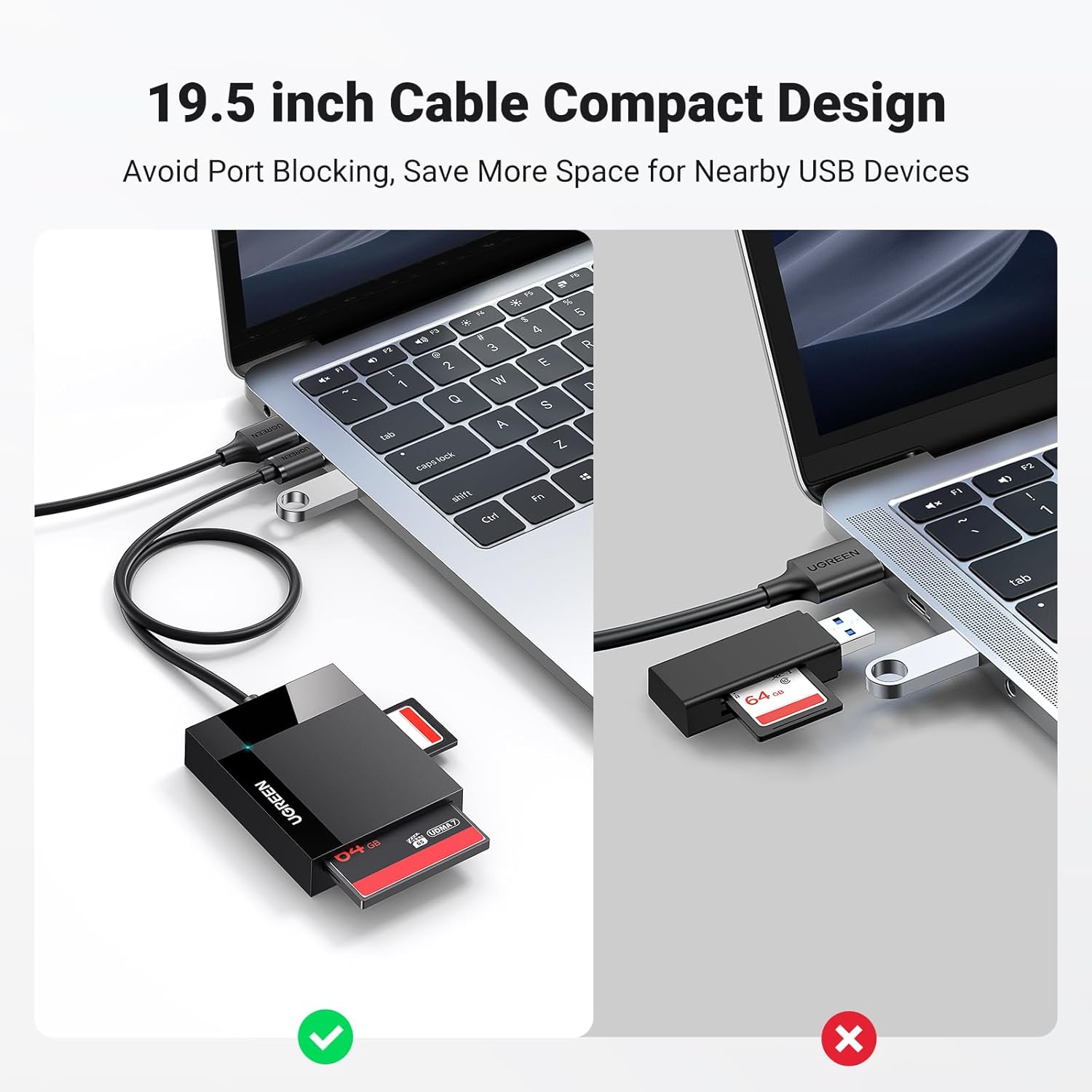 UGREEN USB 3.0 SD Card Reader – 4-in-1 Multi-Card Hub, 5Gbps Speed