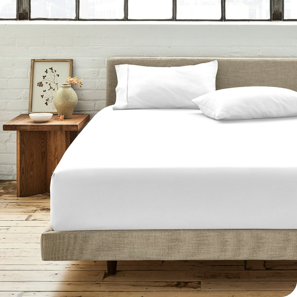 Givi Lulu King Fitted Sheet Set White – 3 Pieces, Cotton