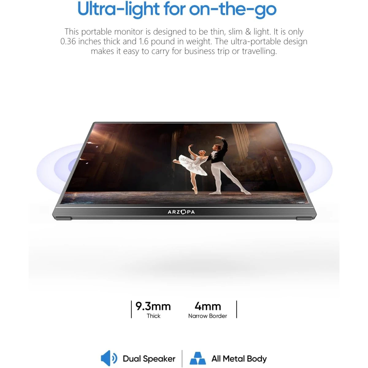 Arzopa A1T Portable Touch Monitor – Power Your Productivity Anywhere!