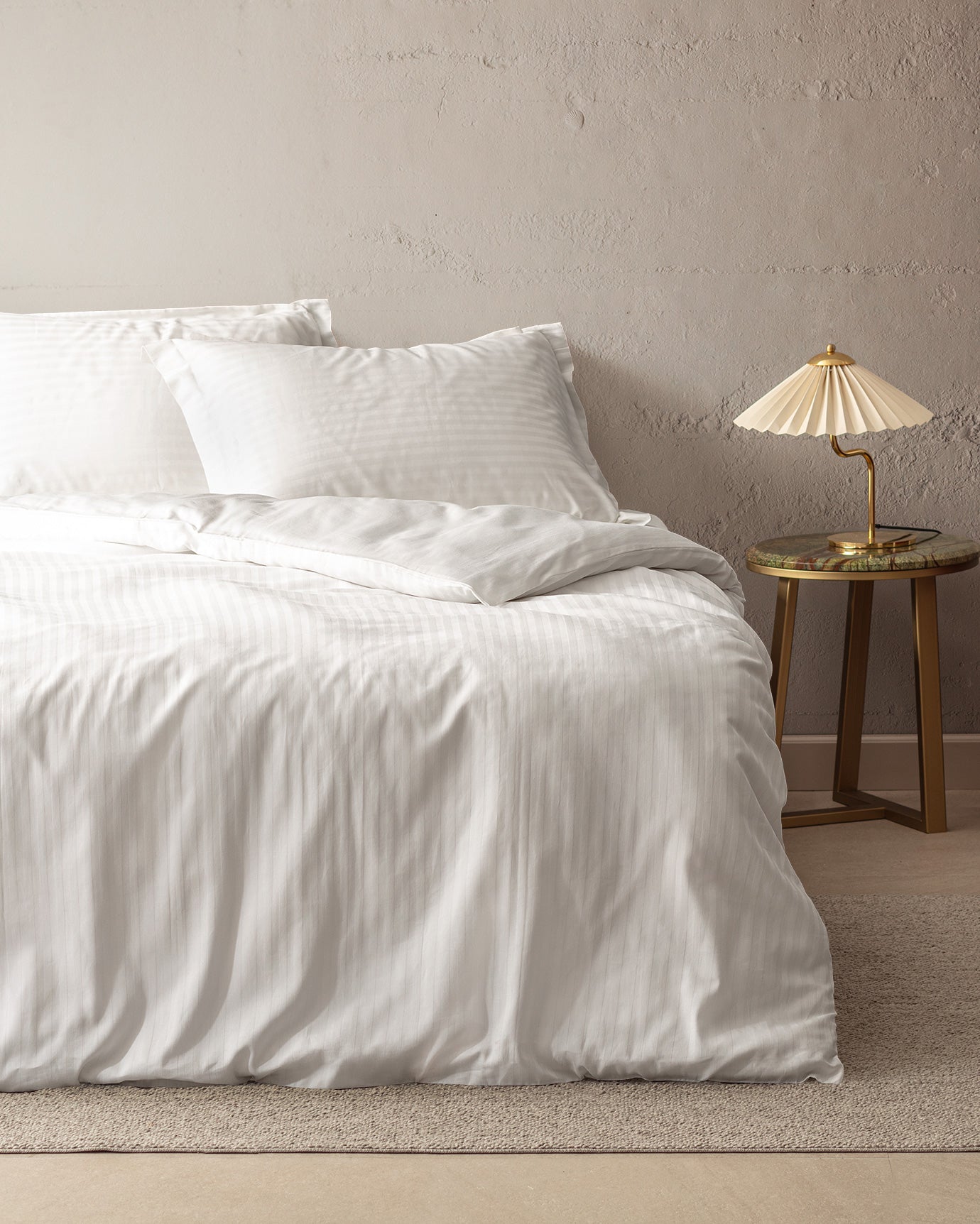 Elicia King Size Striped Satin Duvet Cover Set - Madame Coco JO