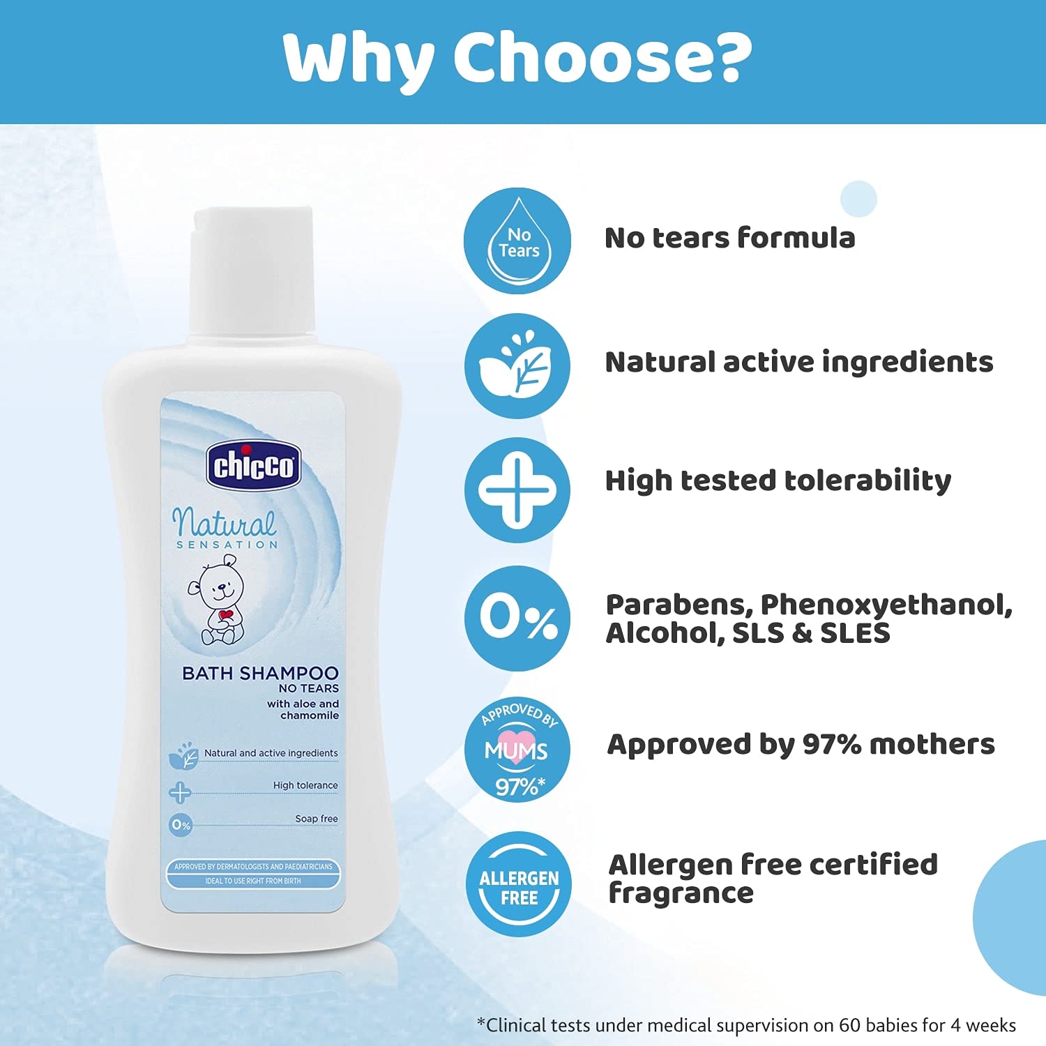 Chicco NAT SENS Bath Foam Tear-Free Gentle 200ml