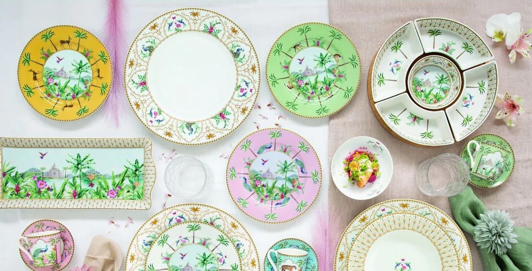 Easy Life Paradise Sauvage 4-Piece Dessert Plate Set – Multicolored
