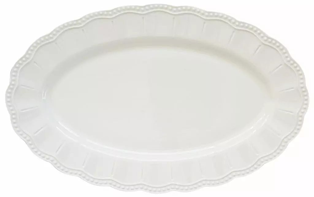 Easy Life Elite White Porcelain Oval Tray – 36×23cm