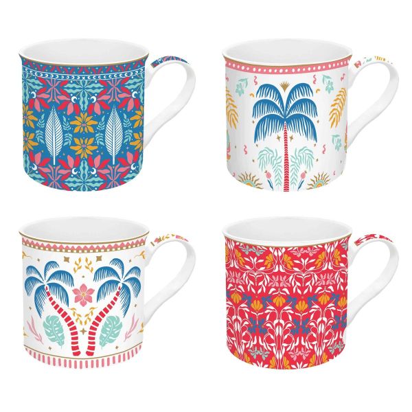 Easy Life Tropical Groovy 300ml Mug Set of 4