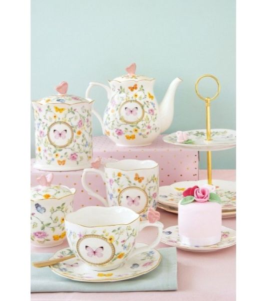 Easy Life Dancing Butterflies 2-Tier Cake Stand - Multicolor