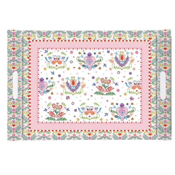 Easy Life Spring Folk Tray 49×34cm - Multicolor