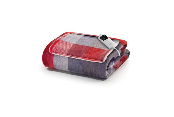 Imetec Adapto Electric Sofa Blanket 150×110 cm w/Pockets - Grey/Red