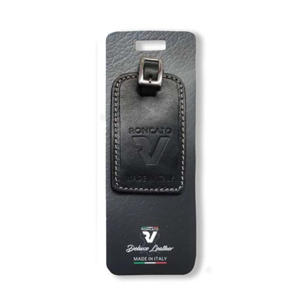 Roncato E-Lite Leather Name Tag - Black