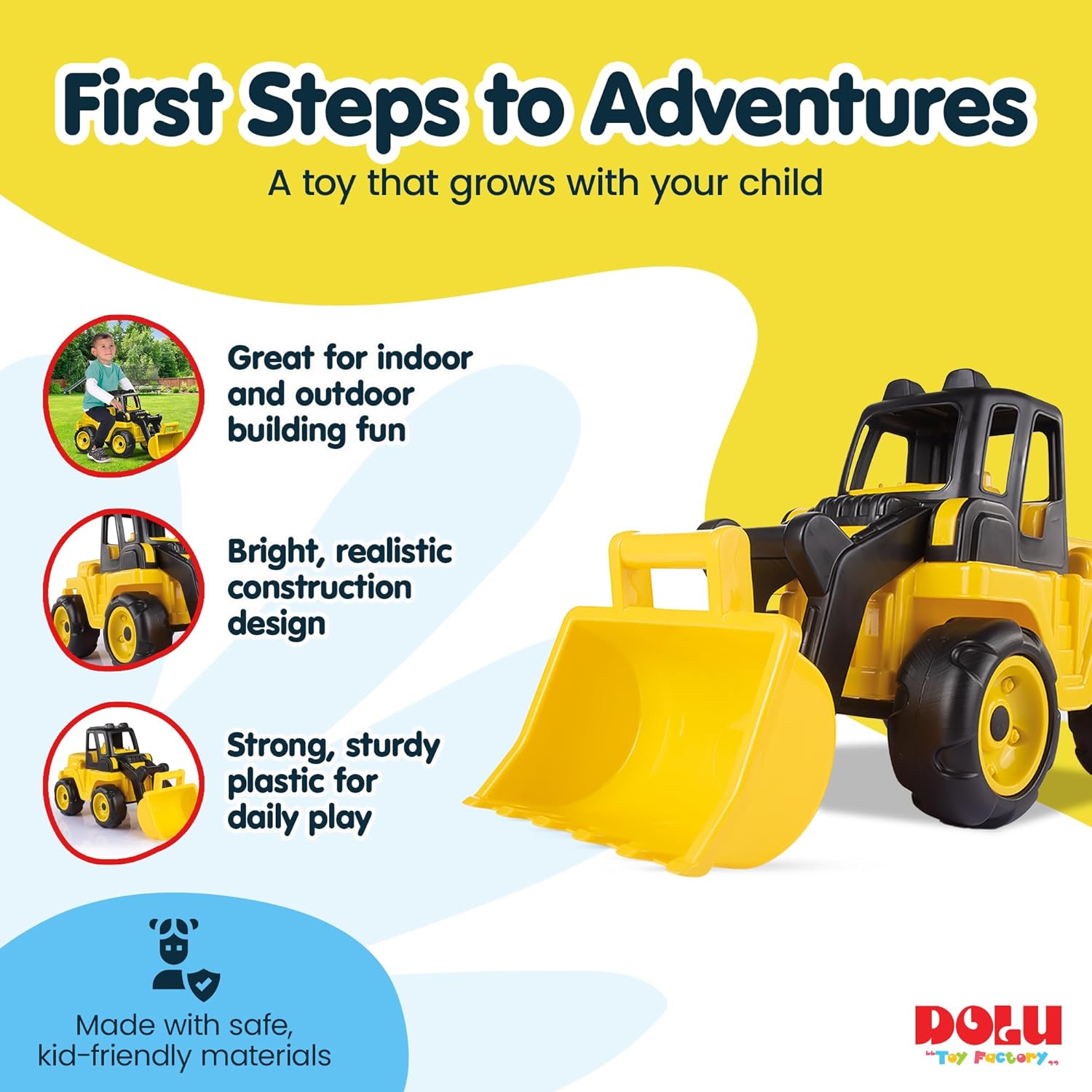 Dolu Excavator Super Loader Ride-On Toy - 69cm