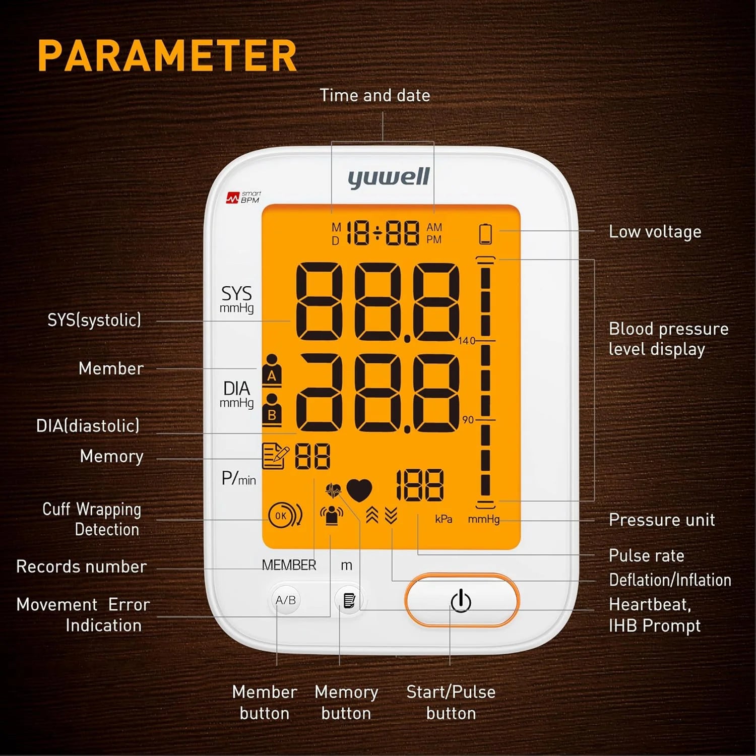 Electronic Blood Pressure Monitor YE680B - Yuwell