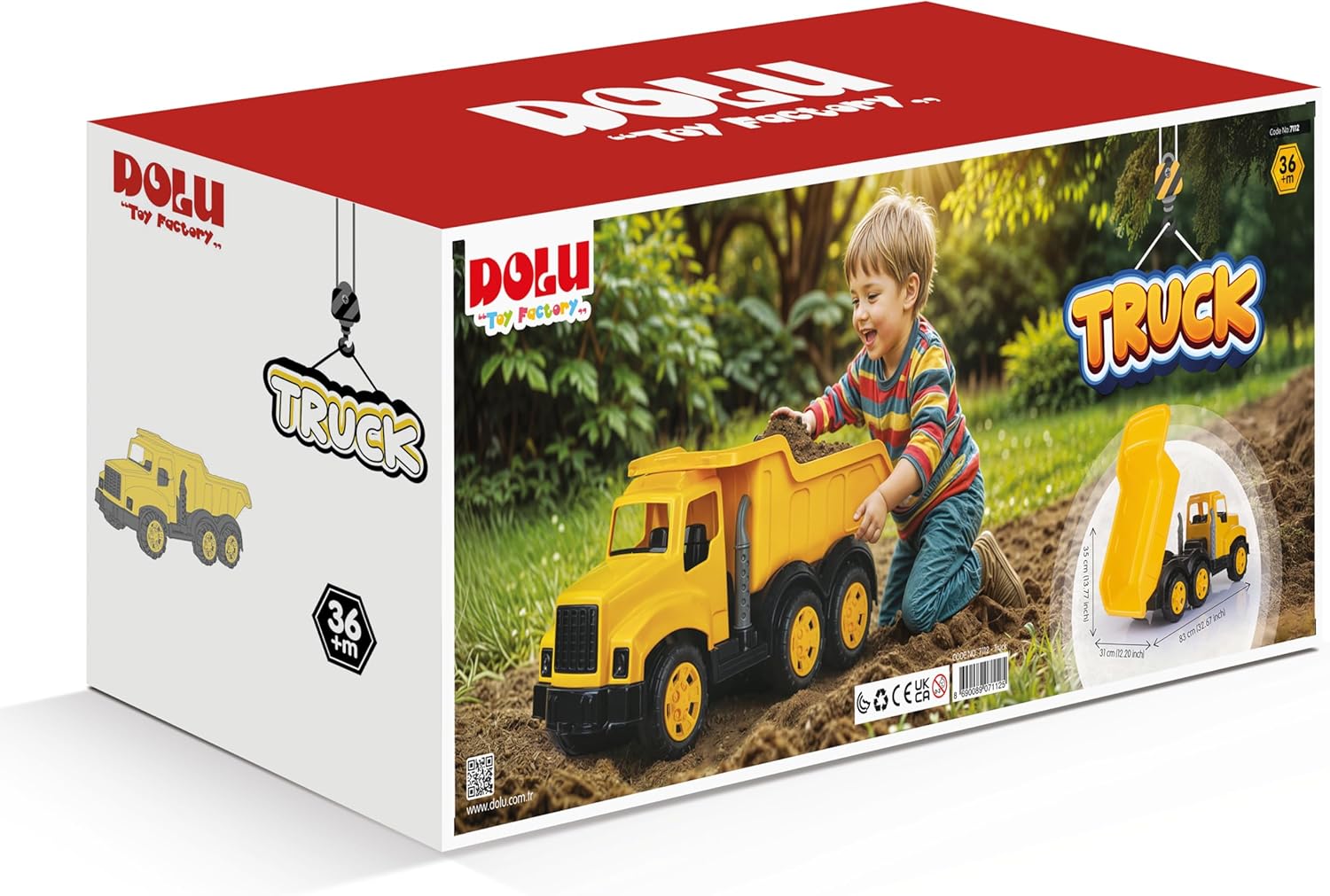 DOLU Large Yellow Dump Truck Toy for Kids 83cm (7112)