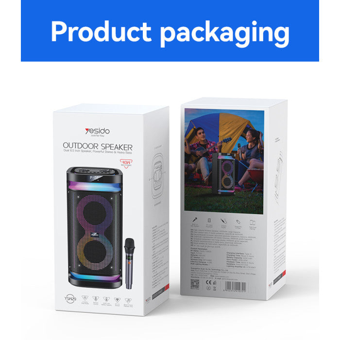 Yesido YSW29 40W RGB Wireless Speaker with Microphone