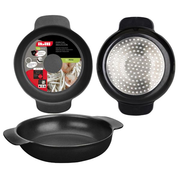 Ibili Indubasic 24cm Double-Handle Frying Pan – Black