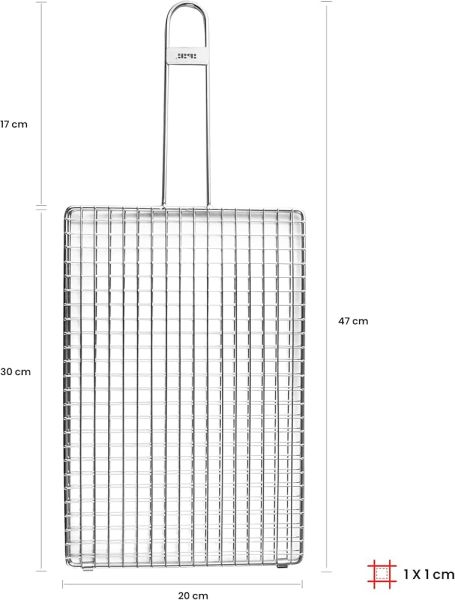Ibili Double Grill Basket 30×20cm – Durable Stainless Steel
