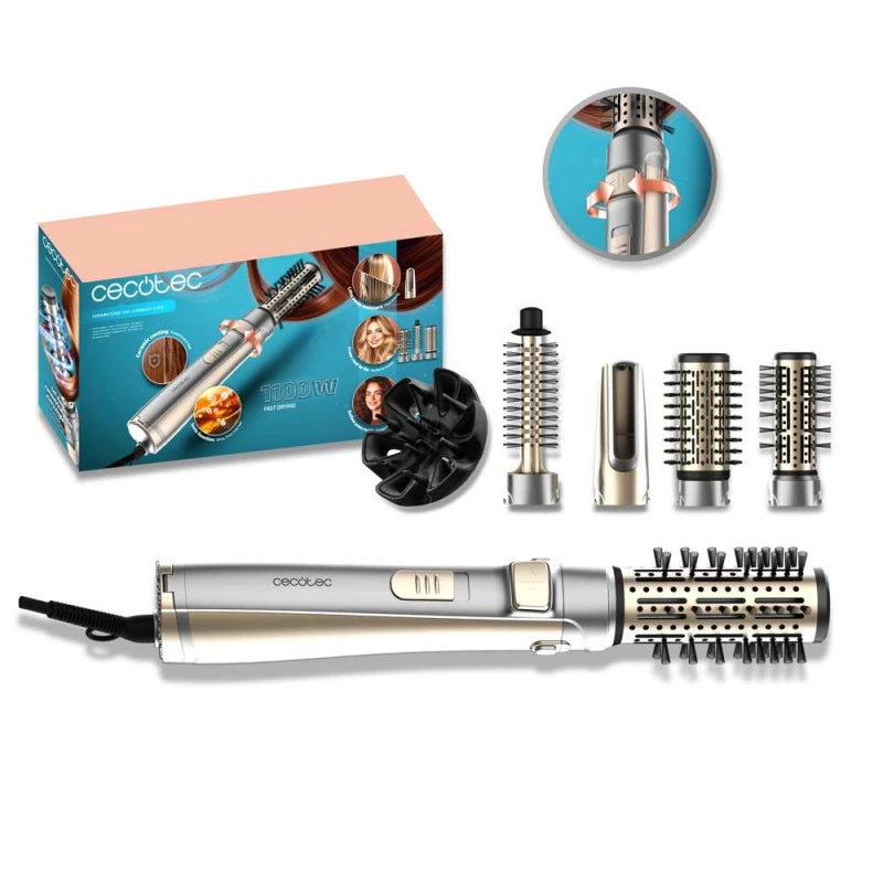 Cecotec 5-in-1 Rotating Air Brush 1100W Ionic Ceramic Dual Rotation 5 Attachments
