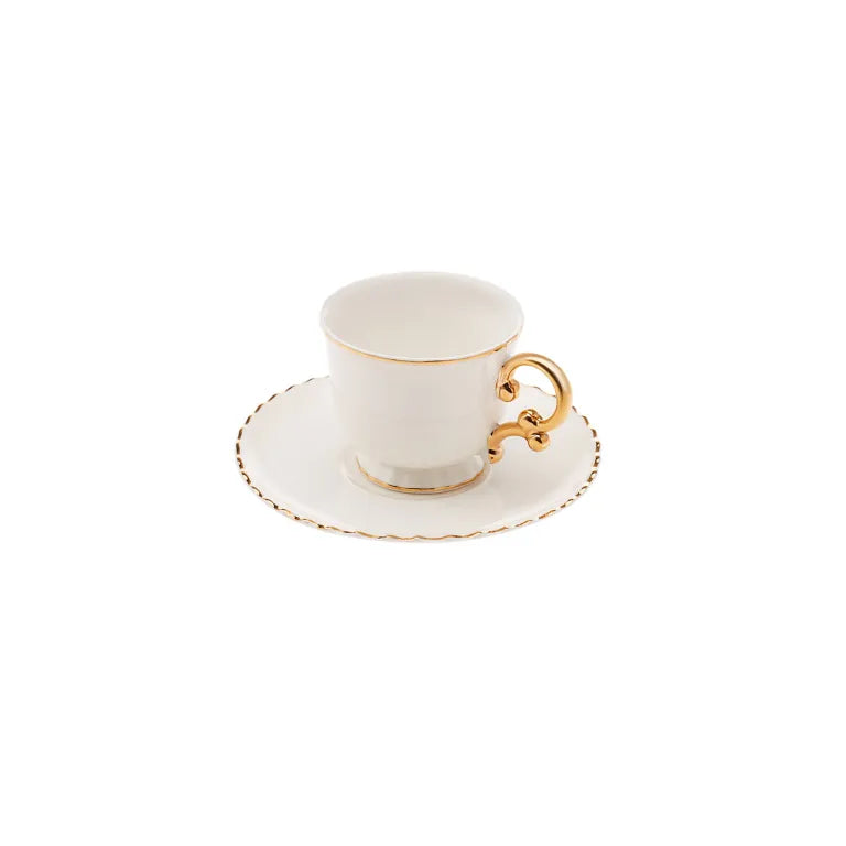 Karaca Elegant 6-Person 80ml Coffee Set, White