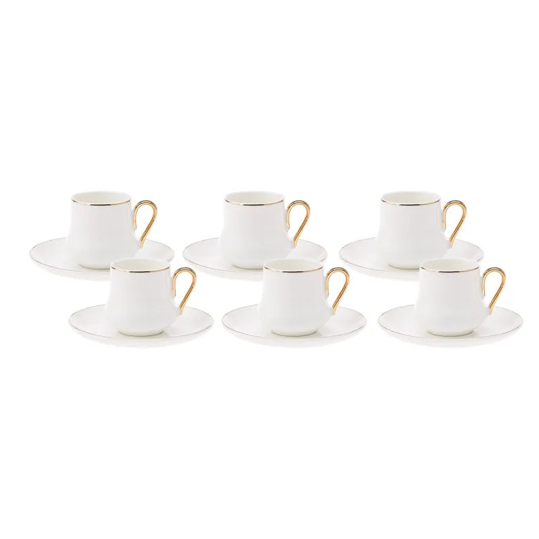 Karaca Helios White 6-Person Coffee Cup Set