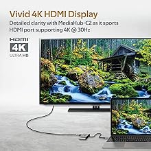 Promate MediaHub-C2 USB-C Display Adapter, Premium 2-In-1 USB-C to 1080 60Hz VGA and 4K 30Hz HDMI Adapter with Dual Screen Display Support