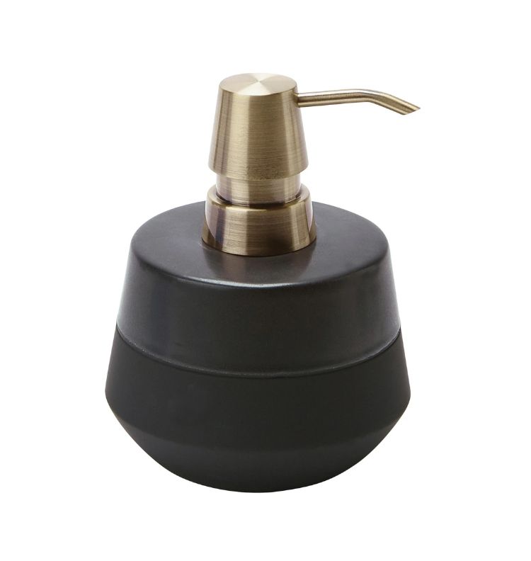 Aquanova Opaco Soap Dispenser - 450ml - Stoneware with Rubber Coating