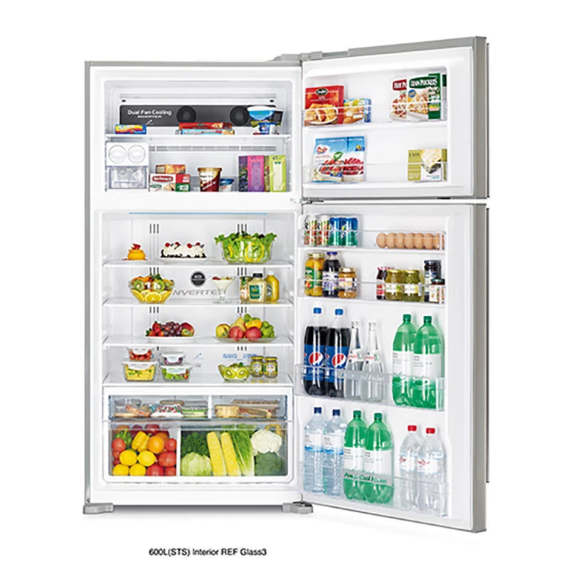 Hitachi Refrigerator 2-Door Stainless Steel 1835mm Height