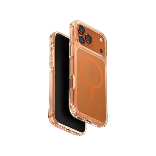 UNIQ Hybrid iPhone 17 Pro Max MagClick Charging LifePro Xtreme (AF) - Frost Clear/Volt Orange