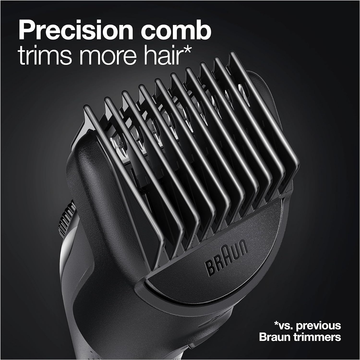 Braun Beard Trimmer: 39 Length Settings, Hair Clippers, Gillette Fusion5 - Silver