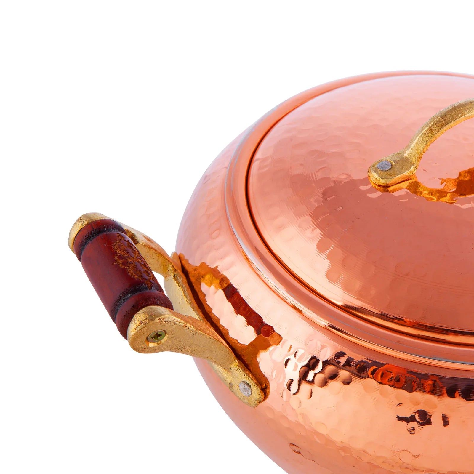 KARACA Mesopotamia Copper Shallow Casserole with Lid, 20cm