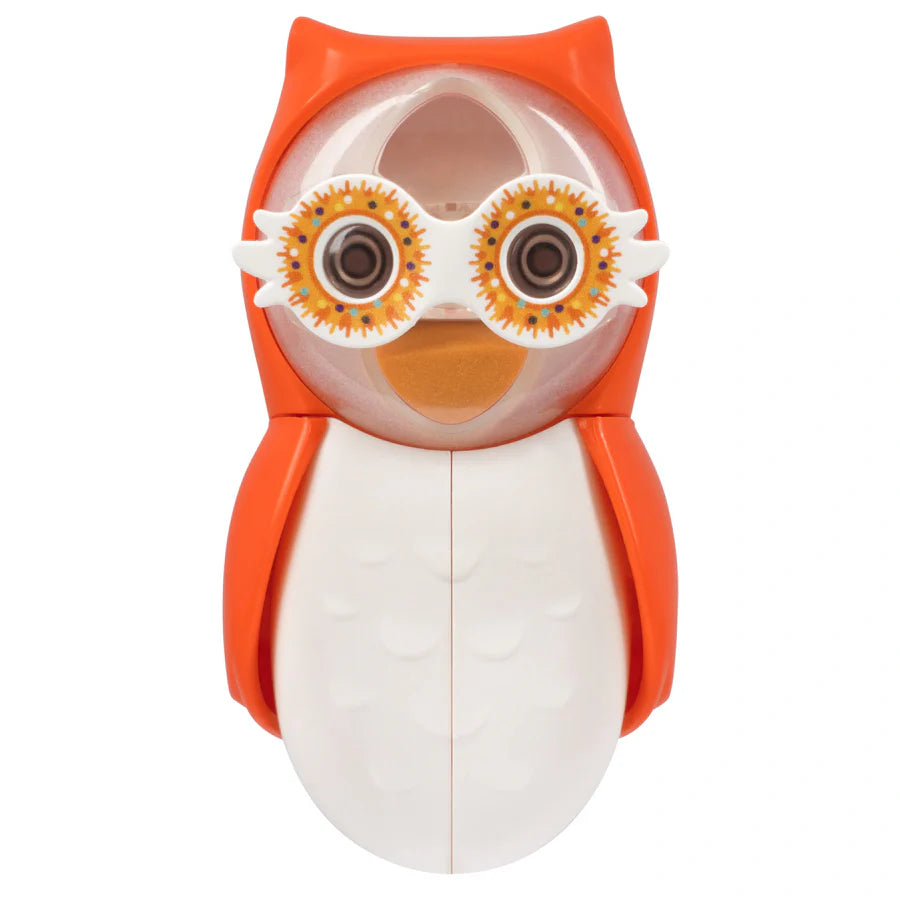 Flipper Kids Hygienic Toothbrush Holder with 1-Minute Timer - Owl Shape (Orange)