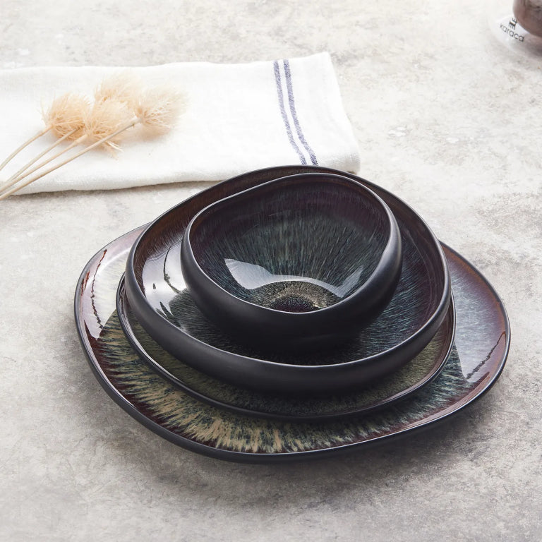 KARACA Black Galactic Pasta Bowl 21 cm – Elegant Glaze